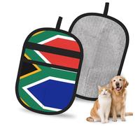 HACXZ Gants électrostatiques Anti-Poils d'animaux avec Drapeau sud-Africain, Brosse Magique réutilisable pour Poils de Chien et de Chat | Brosse Anti-Poils pour canapé, Tapis, siège Auto et vêtements