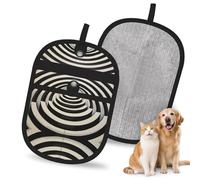 HACXZ Gants électrostatiques Black White Maze pour l'épilation des Poils d'animaux, Brosse Magique réutilisable pour Chiens et Chats | Élimine Les Poils pour canapés, Tapis, sièges Auto et vêtements