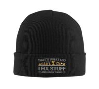 HACXZ Je répare des Trucs, C'est ce Que Je Fais et Je Sais des Choses. Bonnet d'hiver tricoté avec Une Inscription Amusante.