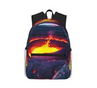 HACXZ Sac à dos en toile imprimé libellules mignonnes et tendance sur le thème du volcan Kilauea - Sac à dos léger idéal pour les études, les voyages et les activités de plein air