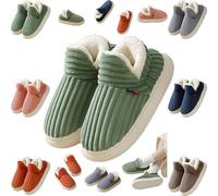 Hadanceo Sunshine Cloud Slippers-Cozy Fuzzy Plush Slipper, Casual Warm Cotton Boots Home Shoes (Green,32 1/9)