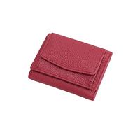 HADAVAKA 2023 New Vegan Mini Wallet for Women, Mini Coin Purse Wallet, with Clasp Solid Color Trifold Wallets, Folding Mini Wallet, Leather Pocket Purse, Unisex Card Case, Pocket Mini Wallet (Red)
