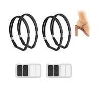 HADAVAKA 2paires De Sangles élastiques Pour Chaussures à Talons Hauts, Sangles De Cheville Détachables Avec Double Rangée De Strass, Fixation Des Chaussures Pour éviter Qu'elles Ne Tombent (Black)