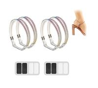 HADAVAKA 2paires De Sangles élastiques Pour Chaussures à Talons Hauts, Sangles De Cheville Détachables Avec Double Rangée De Strass, Fixation Des Chaussures Pour éviter Qu'elles Ne Tombent (Colorful)
