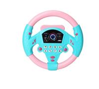 HADAVAKA 360° Rotating Musical Steering Wheel-Portable Car Back Seat Driving Simulation Toy, Fun Tunes & Realistic Driving Sounds, Travel Activity for on-Road Entertainment During Trips (Blue)