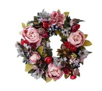 HADAVAKA All Seasons Wreath, Festive Wreath, Simulation Flower Wreath, Indoor Outdoor Wreaths, for Spring and Summer All Seasons Wreath, for Farmhouse Office Home Wedding Decor (Peony)