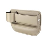HADAVAKA Car Gap Filler Organizer, Adjustable Car Seat Storage Box, with Cup Holder & Data Cable Hole, Organizer For Cards Keys, For Between Seats Accessories Box (Main,Beige)