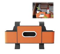 HADAVAKA Car Seat Back Storage Box, Car Seat Back Tissue Box, Backseat Storage Box And Cell Phone Holders, For Hold Phone, Paper Towel, Drinks, Handbag, Compatible With Most Vehicles (Orange)