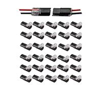 HADAVAKA Connecteur Enfichable À Double Fil Avec Boucle De Verrouillage, Bornier Rapide À Double Fil, 2 Broches, Bornier Enfichable Pour Conducteur, Connecteurs D'épissure Pour Circuit (30 PCS)