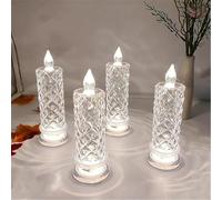 HADAVAKA Led Candle Lights, LED Candles with Rose Shadow, Enhances Ambiance On Desks, Bedside Tables and Dining Areas, Creative Gift Lamp, For Valentines Proposal Anniversary Wedding (White)