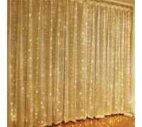 HADAVAKA Luminaires pour Rideaux D'intérieur Et D'extérieur, Guirlandes Lumineuses LED en Cascade avec Crochets, 8 Modes De Lumière Féerique Télécommandée, Lampes De Fenêtre USB (Warm White,3 * 2M)