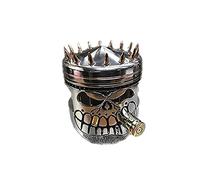 HADAVAKA Piston Skull Face Sculpture, Resin Crafts Realistic StatueHandmade Man Head Statue Office Home Table Desk Decor, Carving Piston Skull Face Sculpture Metal Art Figurine (C: 8 * 8 * 10cm)