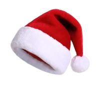 HADAVAKA Plush Xmas Santa Claus Hat, Unisex Father Christmas Hats, Santa Claus Fancy Dress Accessory, for Christmas, Family Gatherings, Office Parties, and Festive Events (Adult)