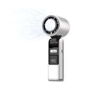 HADAVAKA Portable Handheld Cooling Ice Fan, Folding Mini Powerful Cold Fans, 4000mAh Rechargeable, 2-6 Hours Of Battery Life Can Be Worn Around The Neck Held In The Hand Or Placed on A Table (White)