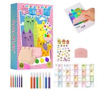 HADAVAKA Rainbow Scratch Painting, DIY Rainbow Graffiti Art Sets, Abstract Dot Painting Art Paper Kit, Fun Bookmarks Drawing Paper Graffiti Toys, Handmade Scratch Paper Postcard Toys (A)