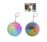 HADAVAKA Round Acrylic Sign Color Wheel Art Chart, Circle Of Emotions Feelings Color Wheel, In Earth Tones Funny Wall Art Sign, Emotion Wheel Pendant Decorations Double-sided Keychain