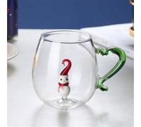 HADAVAKA Snowman Christmas Glass Cup, Transparent Festive Water Mug, For Hot And Cold Drinks Unique Holiday Design, Christmas Decoration, for Family and Party multiple Designs Available (Snowman)