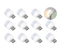 HADAVAKA Usb Mobile Small Round Light, Usb Lights By Night, Eye Protection Reading Light Light Night Light, Portable Bulb, For Indoor, Outdoor, Reading, Sleep (6 Warm Light+6 White Light)