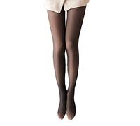 HADAVAKA Winter Fake Translucent Legging Fleece Pantyhose for Women, Fleece Lined Thermal Thick Tights, Perfect Slimming Pantyhose Legging (220g,Le Noir)
