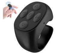 HADAVAKA Wireless Finger Scroller Camera Remote Shutter, Smart Bluetooth Remote Ring, Portable Remote Page Turner, Volume Control, Scroll Videos, 10 Metres Remote Control for Phones Tablets (Black)