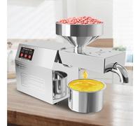 HADECOLL Presse à Huile Domestique Commerciale - Machine à Huile en Acier Inoxydable avec Affichage numérique, Pression à Froid/à Chaud pour Noix, graines de Lin, amandes, Colza, sésame.