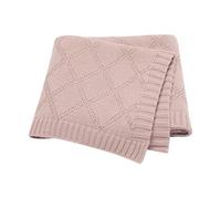 Hadetoto Couverture douce tricotée 100 % coton pour bébé - Rose
