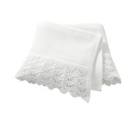 Hadetoto Couverture en coton pour nouveau-né en tricot doux pour garçon et fille, 100 x 80 cm, blanc layette