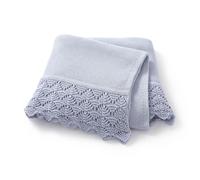 Hadetoto Couverture en coton pour nouveau-né en tricot doux pour garçon et fille, 100 x 80 cm, bleu layette