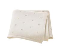 Hadetoto Couverture pour bébé 100 % coton cellulaire douce et confortable Crème 100 x 80 cm