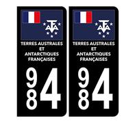 HADEXIA Autocollant Plaque d'immatriculation 984 DROM Outre Mer Noir Couleur