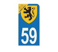 HADEXIA Autocollant Plaque d'immatriculation Moto 59 Blason des Flandres