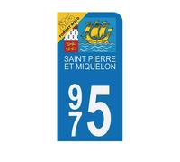 HADEXIA Autocollant Plaque d'immatriculation Moto 975 Saint Pierre et Miquelon DROM