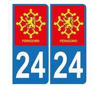 HADEXIA Autocollant Plaque d'immatriculation Voiture 24 Périgord