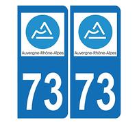 HADEXIA Autocollant Plaque d'immatriculation Voiture 73 Auvergne Rhône Alpes BIS