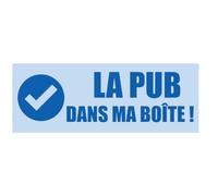 HADEXIA Autocollant Sticker La Pub dans Ma Boîte Rectangle Bleu