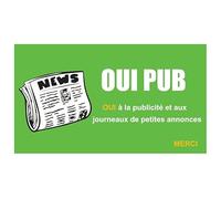 HADEXIA Autocollant Sticker Oui Pub Boîte aux Lettres Vert avec Logo Journal