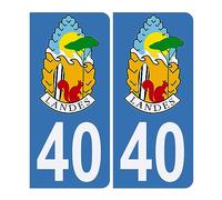 HADEXIA Autocollant Sticker Plaque d’immatriculation Voiture 40 Blason des Landes