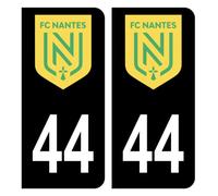 HADEXIA Autocollant Sticker Plaque d'immatriculation 44 Club Football Club Nantes Noir