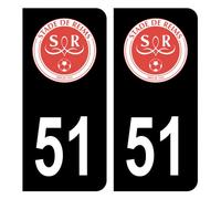 HADEXIA Autocollant Sticker Plaque d'immatriculation 51 Stade de Reims Noir