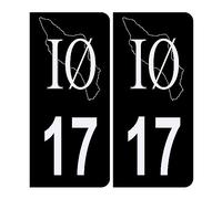 HADEXIA Autocollant Sticker Plaque d'immatriculation Voiture 17 Ile d’Oléron Noir
