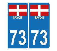 HADEXIA Autocollant Sticker Plaque d'immatriculation Voiture 73 Croix de Savoie Version BIS