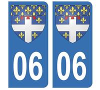 HADEXIA Autocollant Stickers Plaque d'immatriculation Voiture Auto 06 Blason Antibes