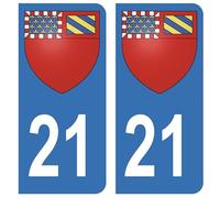 HADEXIA Autocollant Stickers Plaque d'immatriculation Voiture Auto 21 Blason Dijon