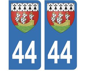 HADEXIA Autocollant Stickers Plaque d'immatriculation Voiture Auto 44 Blason Nantes