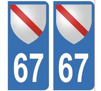 HADEXIA Autocollant Stickers Plaque d'immatriculation Voiture Auto 67 Blason Strasbourg