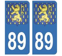 HADEXIA Autocollant Stickers Plaque d'immatriculation Voiture Auto 89 Blason Auxerre