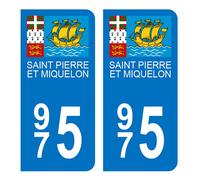 HADEXIA Autocollant Stickers Plaque d'immatriculation Voiture Auto 975 Saint Pierre et Miquelon DROM