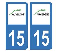 HADEXIA Autocollant Stickers Plaque d'immatriculation Voiture Auto département 15 Cantal Ancienne Région Auvergne