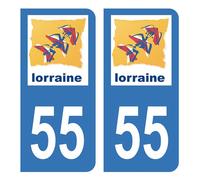 HADEXIA Autocollant Stickers Plaque d'immatriculation Voiture Auto département 55 Meuse Logo Ancienne Région Lorraine
