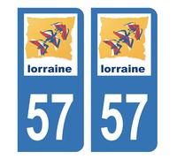 HADEXIA Autocollant Stickers Plaque d'immatriculation Voiture Auto département 57 Moselle Logo Ancienne Région Lorraine